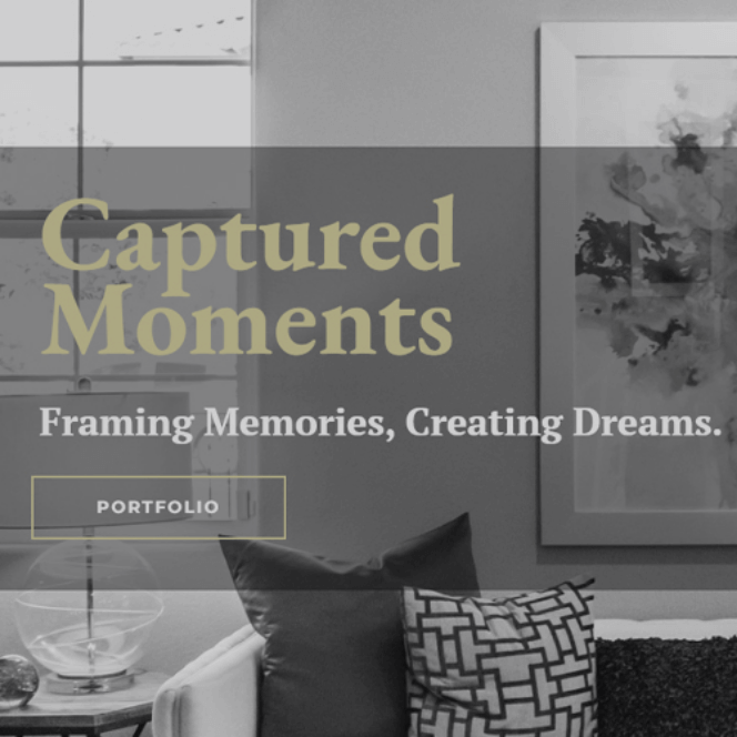 Dec Tech Solutions | Portfolio | Captured Moments | An image showing the Captured Moments hero section