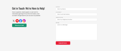 Dev Tech Solutions | Portfolio | Console Craze | Project image showing the contact area for desktop devices