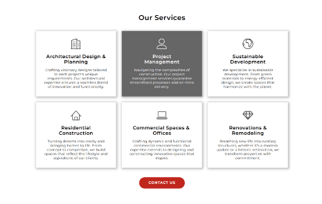 Dev Tech Solutions | Portfolio | Pinnacle Horizons | Project image showing the service cards on desktop