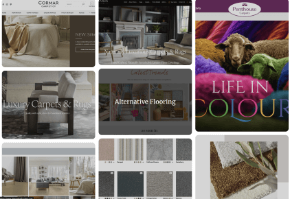 Dev Tech Solutions | Portfolio | Displaying the suppliers website grid section from the Barbers Flooring website