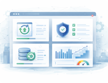 Dev Tech solutions | Insights | An image illustration showing a 1/4 split for each major maintenance metric