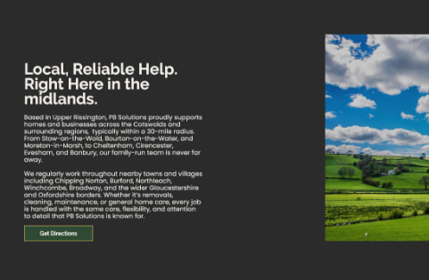 Dev Tech Solutions | PB Solutions text left image right website section showcasing the textual content and section image